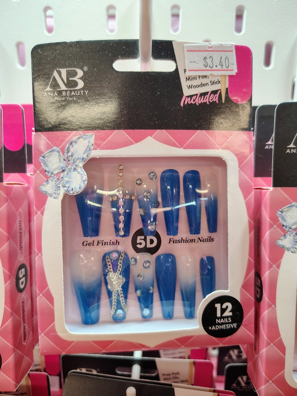 💙Ana Beauty Blue Ombre 5D Gel Finish Fashion Press-On Nails💅💙